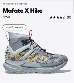 Hoka Mafate X Hike Mens Size 11.5 Mineral Blue Washed Blue Running Hiking Boot