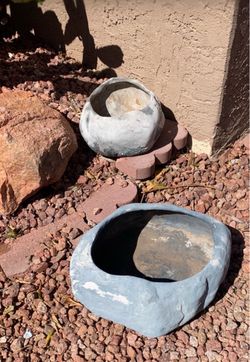 Faux Rock Garden Planters Set of 2
