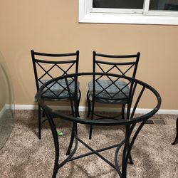 Glass Dining Table N  4 Chairs 