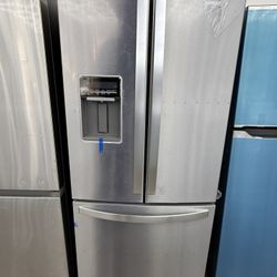 Brand new Whirlpool stainless steel French door ice and water dispenser refrigerator 30 inches 