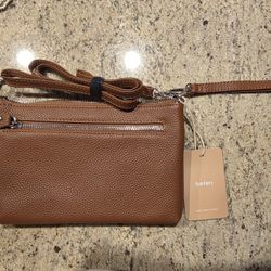 Befen Brown Leather Crossbody Bag -- Small Size