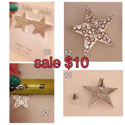Star diamond large sexy cute earrings