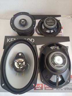 KENWOOD 1 PAIR 6.5" 2 WAY 300 WATTS & 1 PAIR 6×9 3 WAY 400 WATTS CAR SPEAKER ( BRAND NEW PRICE IS LOWEST INSTALL NOT AVAILABLE )