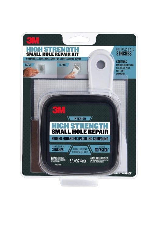 3M High Strength Small Hole Repair Kit with 8 fl. oz Spackling Compound,