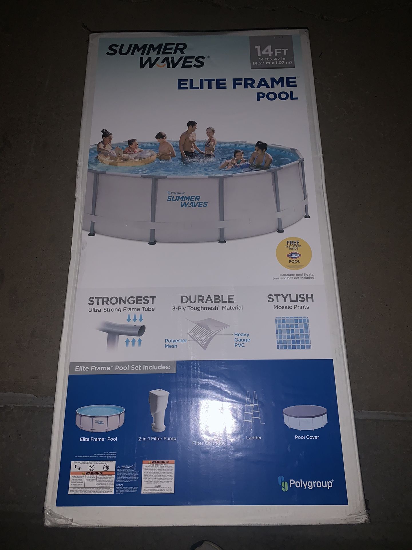 Summer Waves 14x42 Elite Frame Swimming Pool W/ Pump And Ladder!!