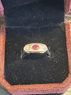 14k yellow Gold Ruby and Diamond Ring
