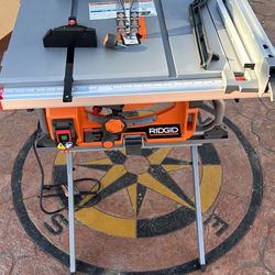 RIDGID 15 Amp 10 in. Portable Corded Jobsite Table Saw with Folding Stand