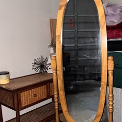 Full Length Wood Cheval Mirror