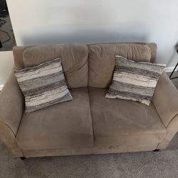Brown Suede Couch 