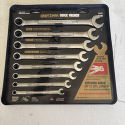 Vintage Craftsman Quick Wrench Set 8 Pc SAE USA 3/4" to 5/16" 9 42358 VA Series