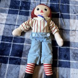 Classic Raggedy Andy Rag Doll Doll- Soft Plush P 1915