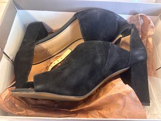 Franco Sarto Black Suede Block Heel Sandals