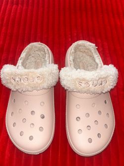 Pink Plush Crocs