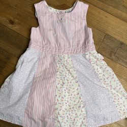 Faded Glory 4T girls toddler patchwork dress pink vintage style floral