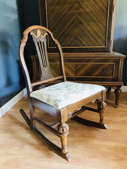 Very nice antique solid wood kids rocking chair