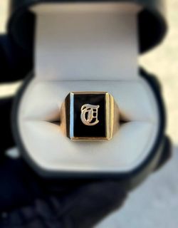 Jewelry 10k solid yellow gold onyx stone 3.00CTW ring size 10.75