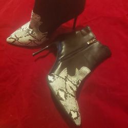 Snake Print Ankle  Boots