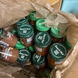 Mix of baby jar food