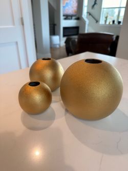 Gold Ball Bud Vases Set of 3