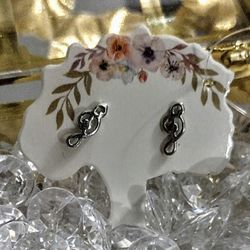 925 Sterling Silver music Note Stud Earrings