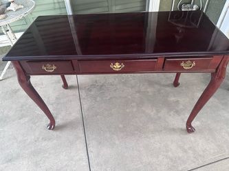 Cherry Wood Writing Desk with Queen Anne Legs