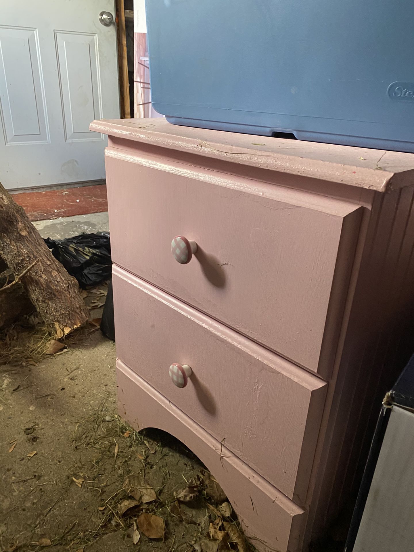 Pink dresser and nightstand
