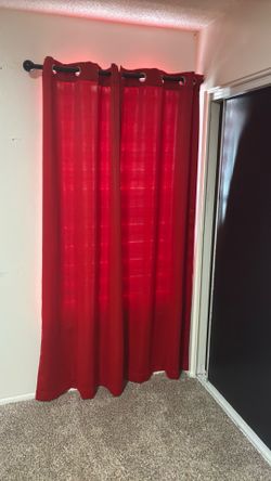 Red curtains 2 panels