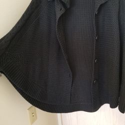 UGG Maribeth Black Cable Knit Cape Sweater Poncho - Small/Medium