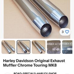 Brand NEW Harley Davidson Original Exhaust Muffler Set Chrome. 