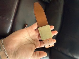 Burberry Tan Leather Belt Gold Buckle