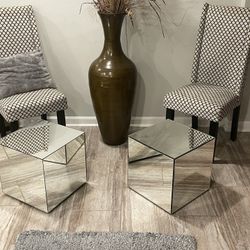 Mirror Glass End Tables