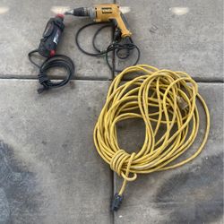 Dewalt drill,Roto Zip drill, 100 ft extension cord