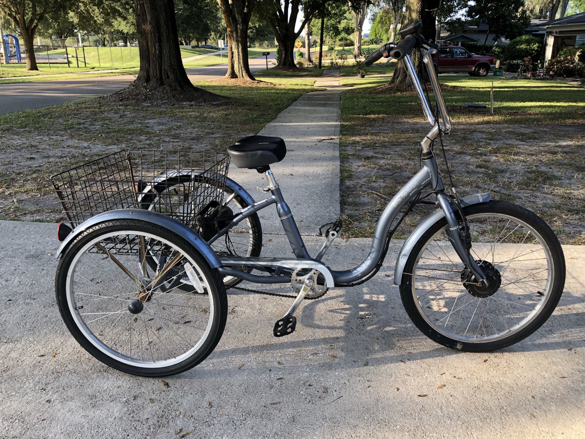 Schwinn Meridian Electric Adult Tricycle Trike Bike with Electric Assist (needs battery)