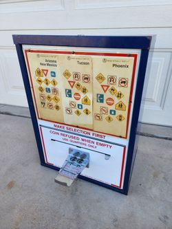 Vintage Road Map Dispenser Coin-Op Vending Machine Garage Automobilia