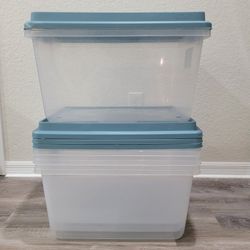 4 Hefty 72 Qt High Rise Storage Tote Bins 