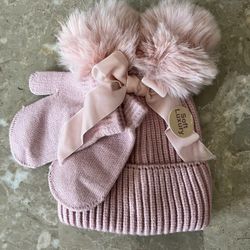 Hat and glove for baby girl