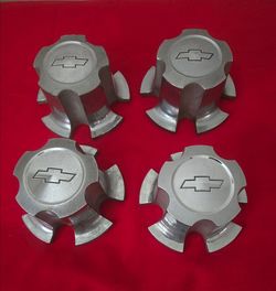 4 OEM Vintage Chevy Center Hubcaps
