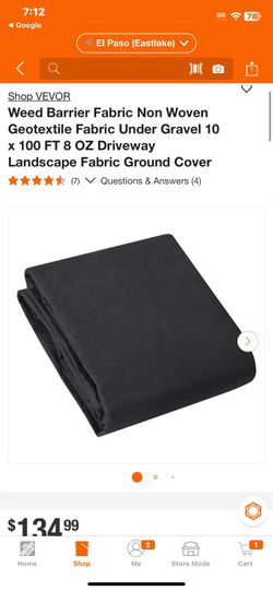 Weed Barrier Fabric Non Woven Geotextile Fabric Under Gravel 10 x 100 FT 8 OZ Driveway Landscape Fabric Ground Cover