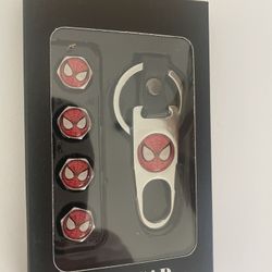 Spider Man Chrome Air Valve Caps 