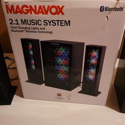 Magnavox 2.1 Music System Color Changing Lights New In Box
