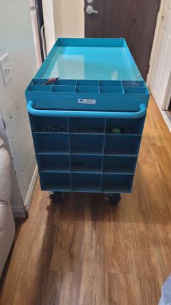 Metal Rolling Storage Cart with Compartments