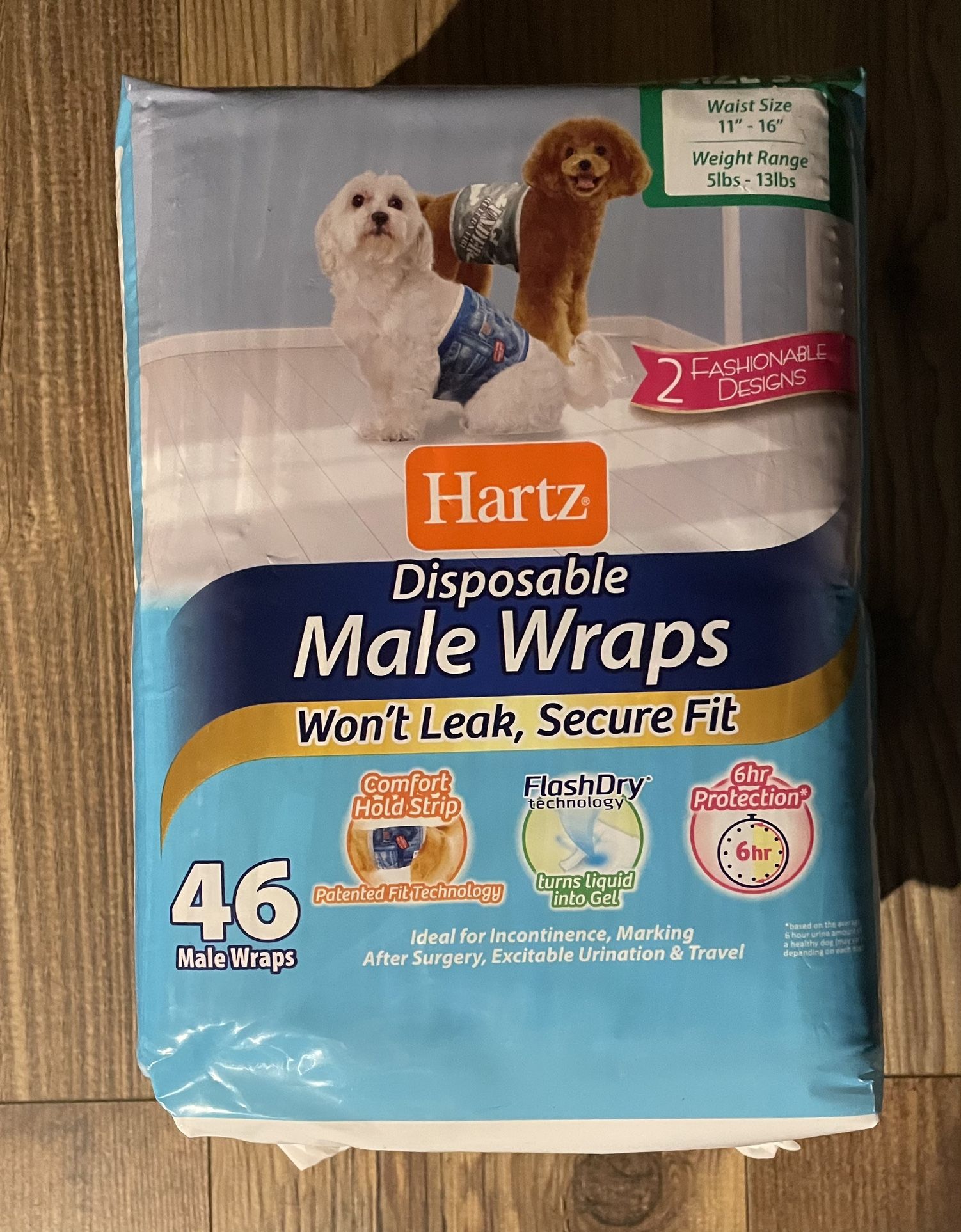 Hartz Disposable Male Dog Diaper Wrap| Superior Leak Proof Protection | Size SS | Pack of 46