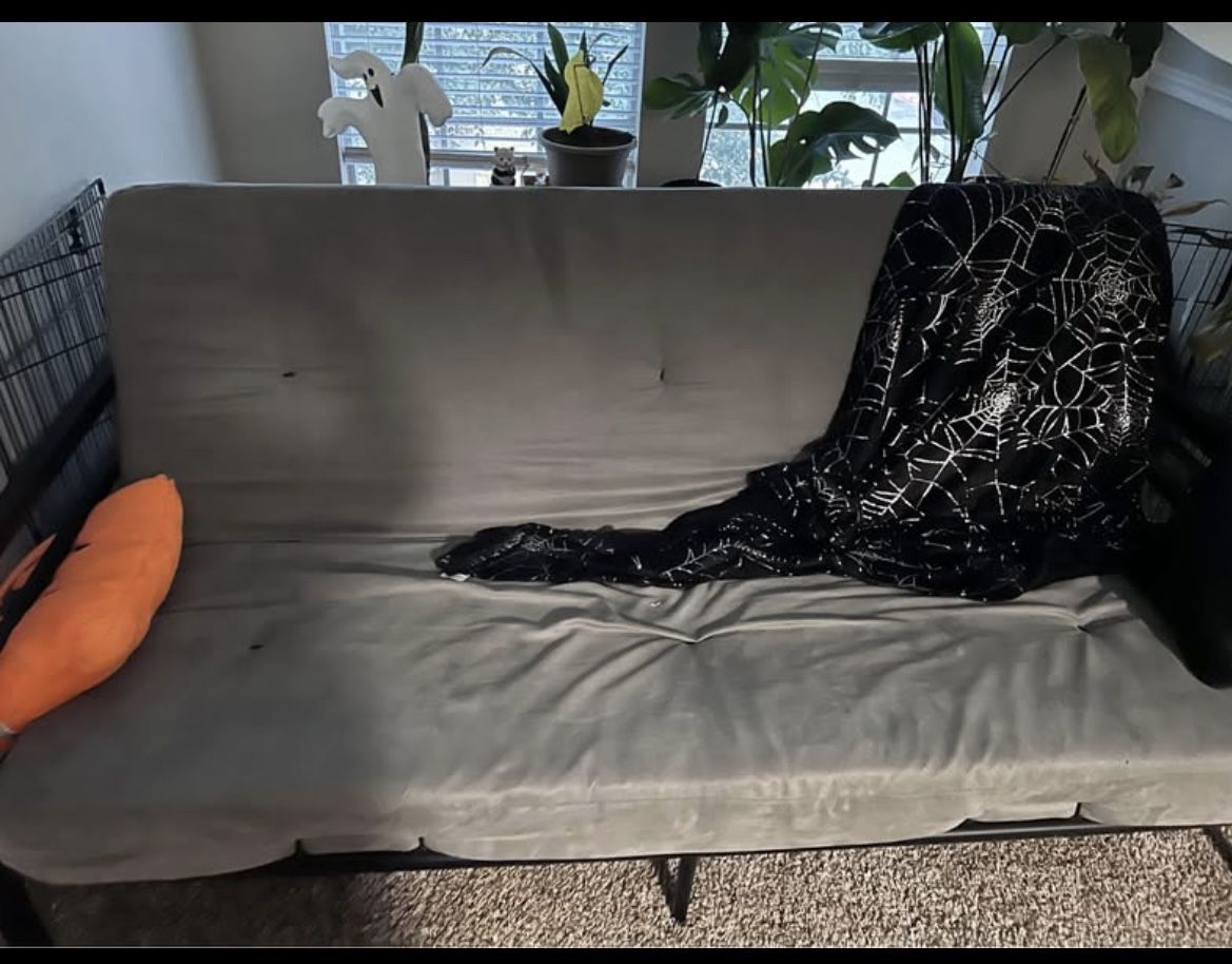 Grey Futon/couch Black Medal Frame