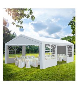 BRAND NEW IN BOX- Gartooo 20'x20' Heavy Duty Party Tent, Outdoor Wedding Party Tent with Removable Sidewalls, Outdoor Canopy for Events
