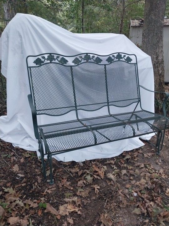 Vintage Iron Bench Glider Matching Rocker