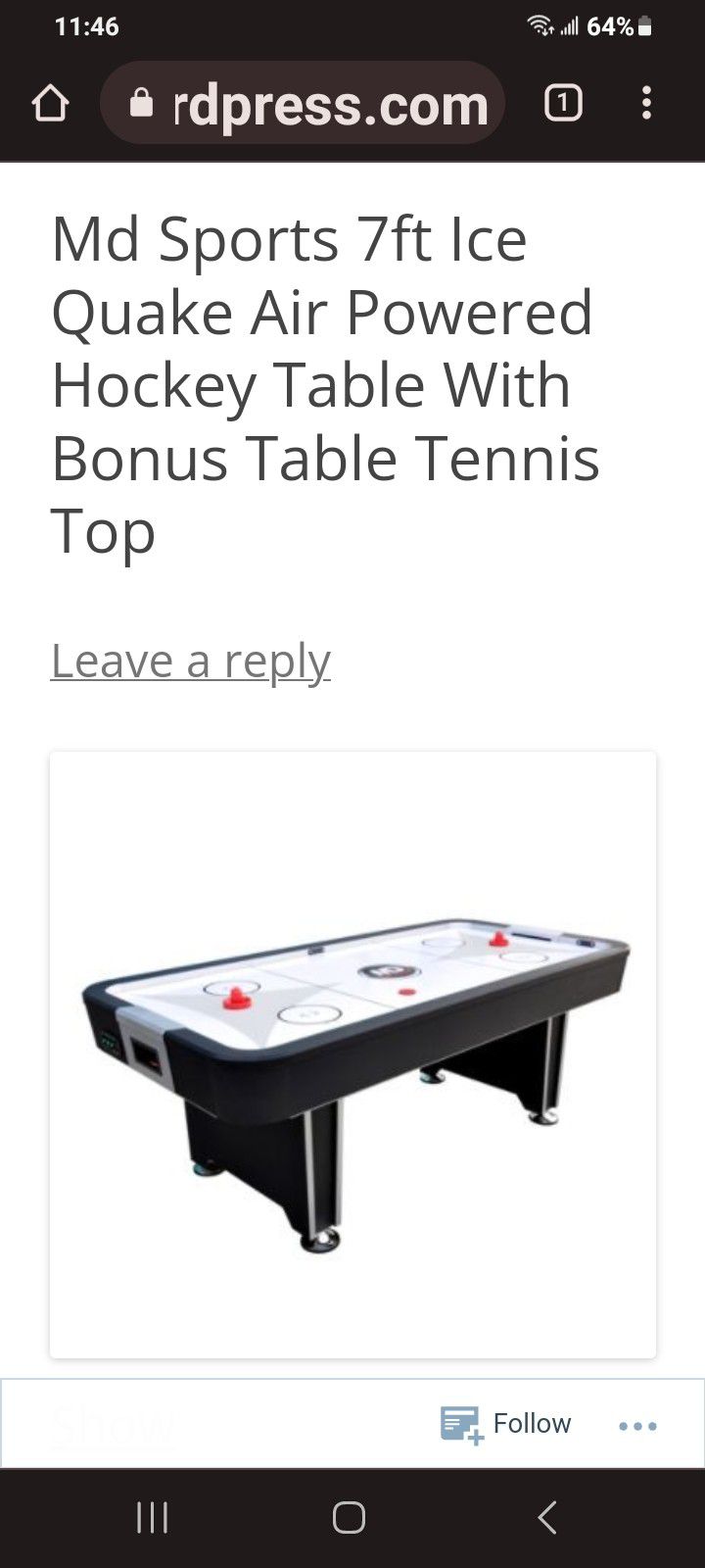 7 Foot Air Hockey And Table Tennis Combo 