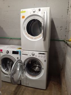 LG front load washer and dryer set working perfectly with 4 months warranty