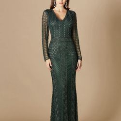 Emerald LARA 29365 - LONG SLEEVE BEADED DRESS