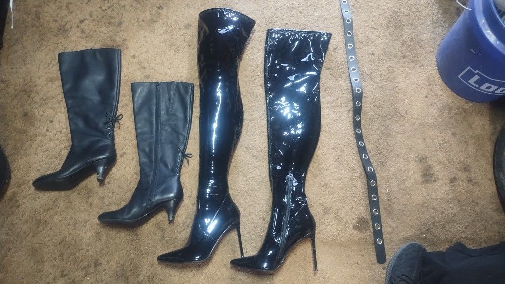 steve madden latex boots / highheels / lingerie