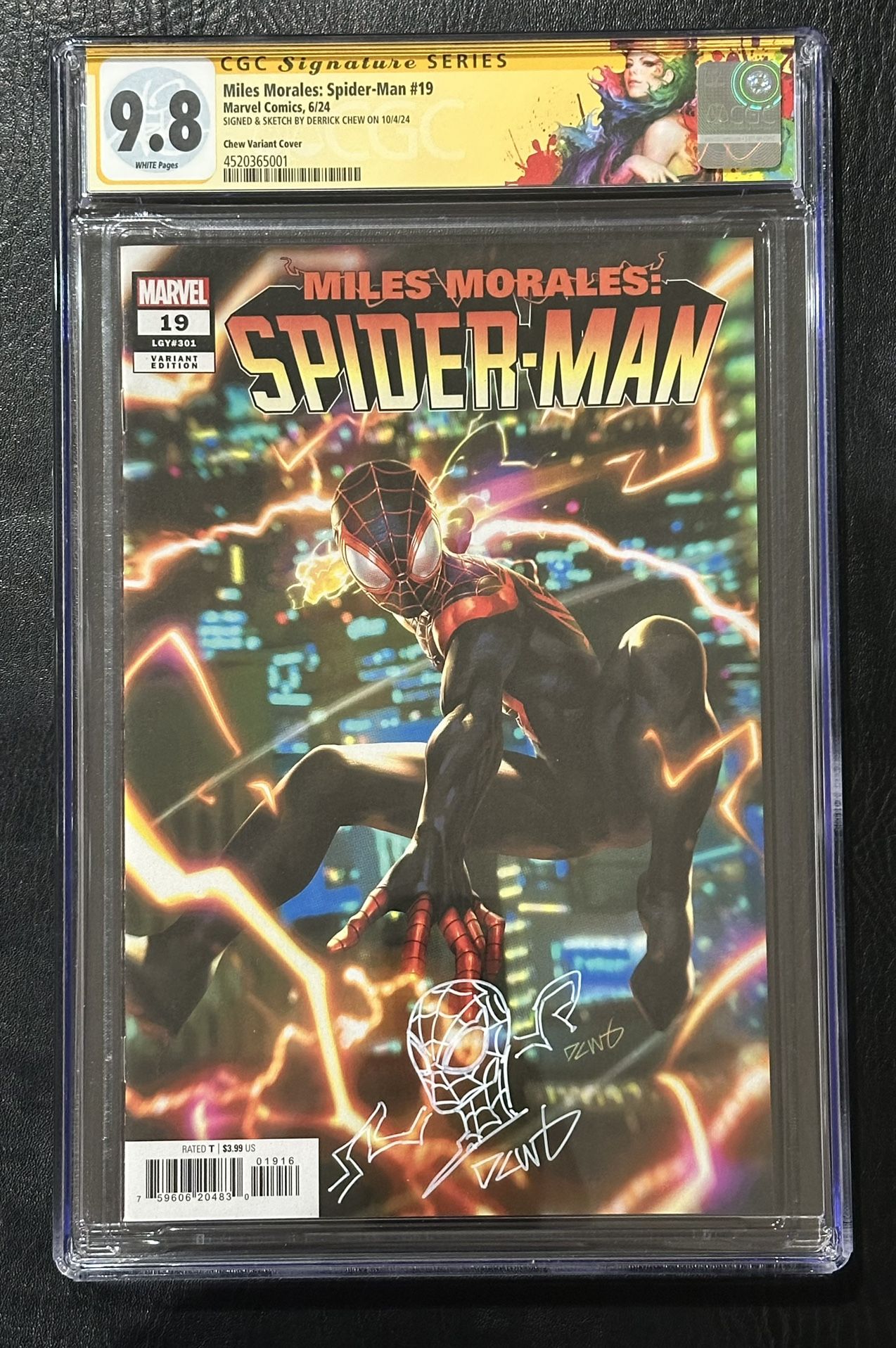 Miles Morales: Spider-Man #19 CGC SS 9.8 Signed & Sketched Derrick Chew Census=3